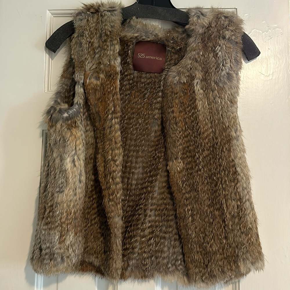 Rabbit fur vest, size small